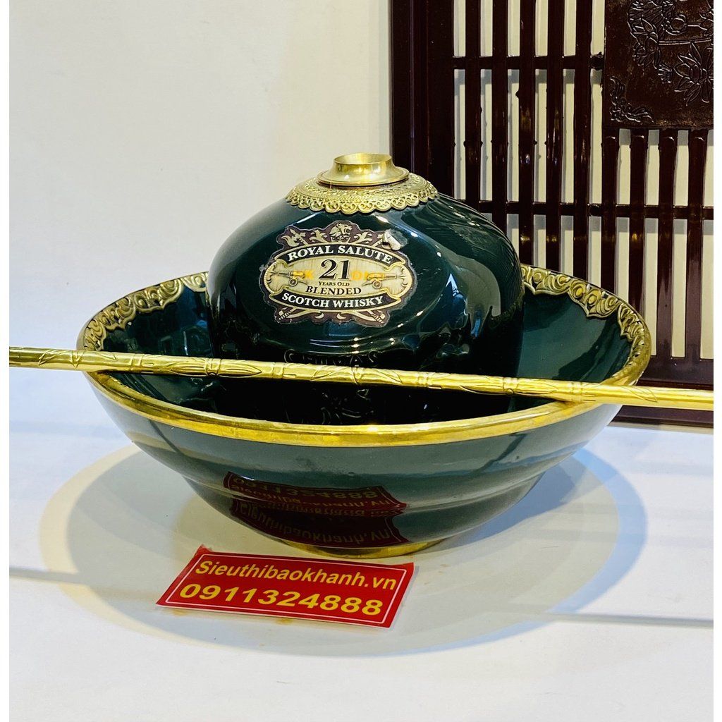 Bộ bát sen men rạn bọc đồng 