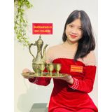  Bộ ấm chén đồng hoàng gia họa tiết cổ cao cấp 
