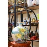  Bình hút lộc Bát Tràng họa tiết Gia Đình Gà 