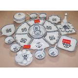  Set bát đĩa men trắng hoạ tiết hoa cổ - Siêu thị Bảo Khánh 