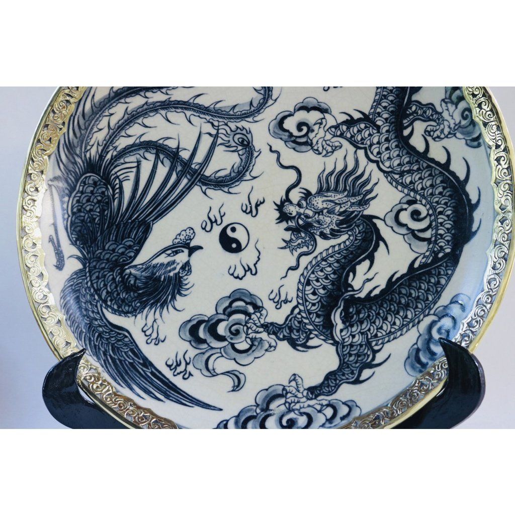  Đĩa cảnh long phụng bọc đồng-Siêu thị Bảo Khánh 