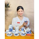  Bộ ấm chén trúc lâm thất hiền viền vàng 