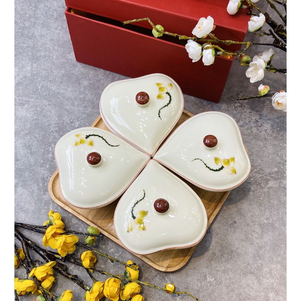  [Mẫu Mới Nhất 2022] Khay Mứt Tết / Khay Bánh Kẹo Phong Cách Châu Âu | Gốm Sứ Thủ Công Cao Cấp Cực Sang Trọng 