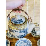  Bộ ấm chén men rạn bọc đồng vàng -Bảo Khánh 