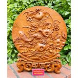  Đĩa sen cá uyên ương phong thủy   -Đồ gỗ Bảo Khánh 