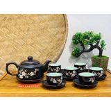  Bộ ấm chén tử sa Hoa Mai chính hãng Bát Tràng 350ml 