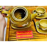  Bộ ấm chén gốm sứ bát tràng men da lươn cao cấp 