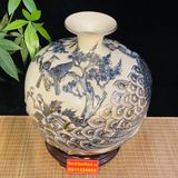  [HÀNG NGHỆ NHÂN]-Bình Hút Lộc men rạn công đào 35cm-mỹ nghệ bảo khánh 