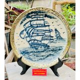  Đĩa Trưng Bày Men Dạ Bọc Đồng Họa Tiết Thuận Buồm Xuôi Gió 