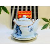  Bộ ấm chén đẹp,ấm trà Bát Tràng cao cấp chính hãng-Gốm sứ Bảo Khánh 350ml 
