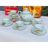  Siêu Thị Bảo Khánh-Bộ ấm chén men kem làng quê Việt Nam 