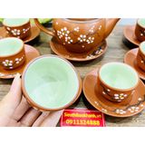  Bộ Ấm Chén Tử Sa Hoa Mai Bát Tràng 300ml-Mỹ Nghệ Bảo Khánh 