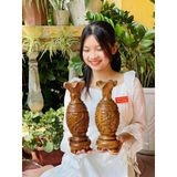  Cặp lục bình gỗ bách xanh vân tự nhiên cao 30cm 