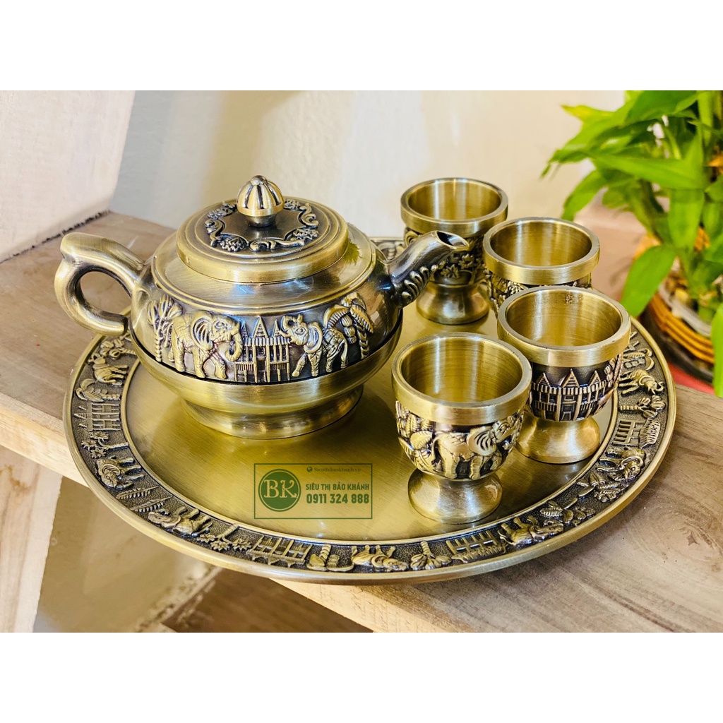  Bộ ấm chén đồng dáng cổ cao cấp 