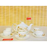 Bộ ấm chén họa tiết làng quê vẽ vàng 
