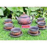  BaoKhanh-Bộ ấm chén tử sa họa tiết Kỳ Lân 