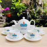  Bộ ấm chén men trắng in châm ngôn-Siêu Thị Bảo Khánh 