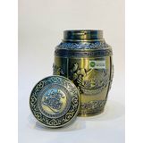  Hộp đựng chè đồng họa tiết ngũ quả (cao 18cm) 