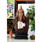  Tượng gỗ thần trà ngồi lũa ấm bách xanh 