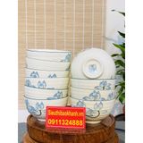  [Bán Lẻ] Bát ăn men kem Vẽ sen xuất xứ Bát Tràng 