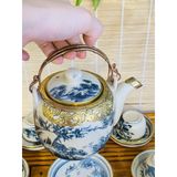  Bộ ấm chén men rạn bọc đồng vàng -Bảo Khánh 