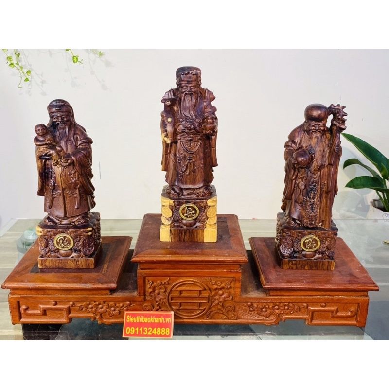  Bộ tam đa Phúc Lộc Thọ gỗ hương 