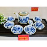  Bộ ấm chén Trúc Lâm Thất Hiền bọc đồng BKCEVN-8027 