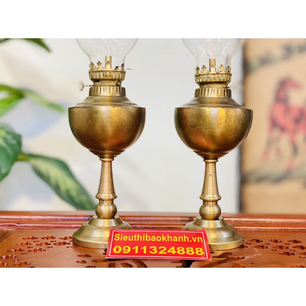  Đèn dầu Đồng phong thủy cao cấp 25cm 