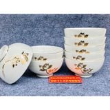  [Bán Lẻ] Bát ăn cơm gốm sứ Bát Tràng Hoa Sen Vẽ Vàng Cao Cấp 