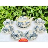  Ấm chén Bảo Khánh-Bộ ấm chén men rạn họa tiết sơn thủy đặc biệt 