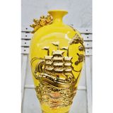  Bình Hút Lộc Bát Tràng đắp nổi Vẽ Vàng 42cm 