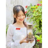  Đèn dầu trang trí thờ cúng bằng đồng (cao 20cm) 
