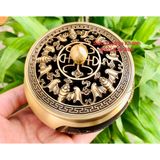  Xông Trầm,dụng cụ đốt Trầm chất liệu đồng vàng cao cấp 8cm 