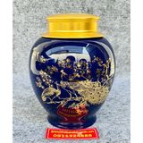 Hũ đựng chè họa tiết song công tài lộc vẽ vàng -sieuthibaokhanh 