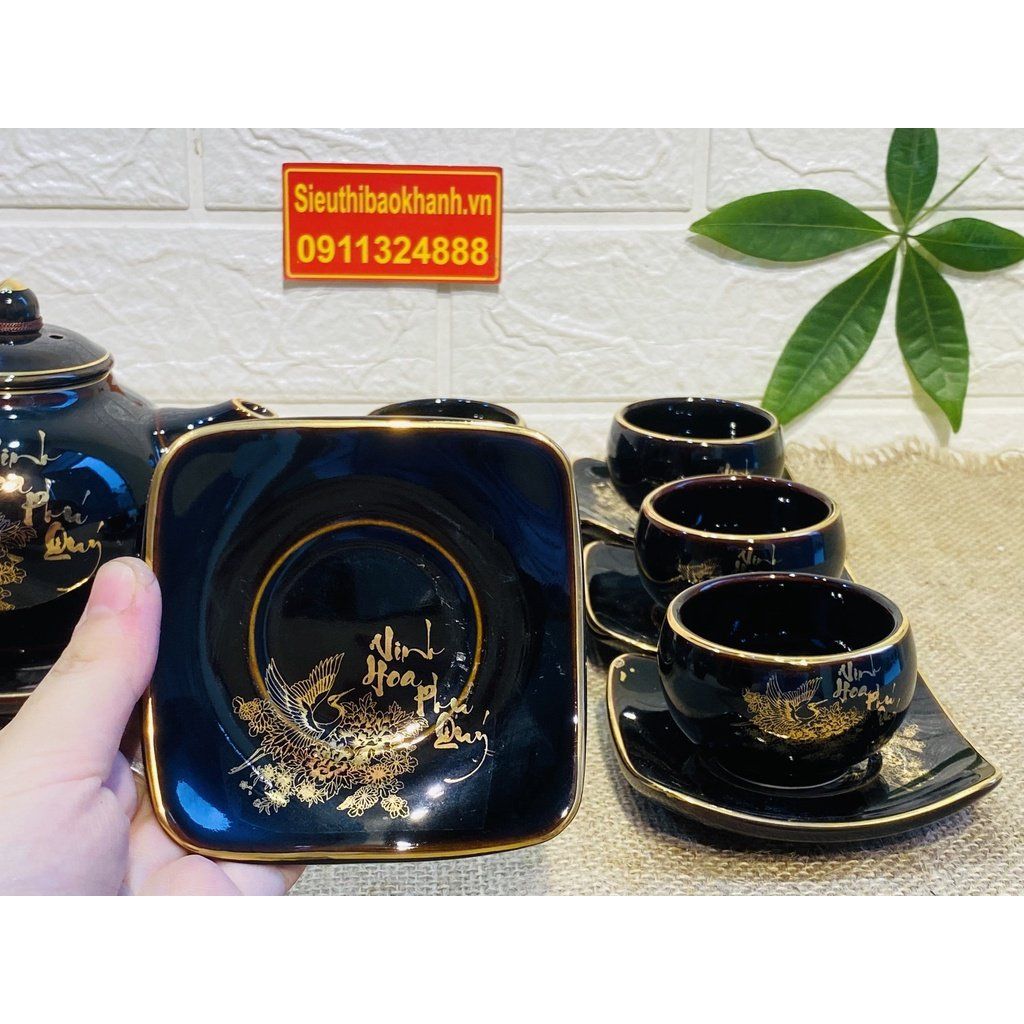  Bộ ấm chén Bát Tràng Vinh Hoa Phú Quý vẽ vàng 24k BKCE-001530VN-0012 