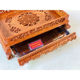  Khay Trà chân quỳ chất liệu Gỗ Hương cao cấp 48cm 