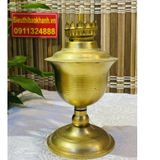  [ĐỒ THỜ CAO CẤP]-Cặp đèn dầu đồng nguyên chất 17cm 