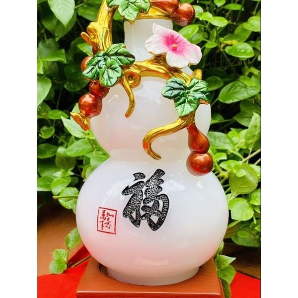  Bình hồ lô đá họa tiết in nổi 