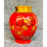  Hũ đựng chè họa tiết vẽ hoa vàng 