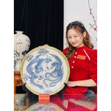  Đĩa gốm trang trí,để bàn đẹp chính hãng Bát Tràng-Gốm sứ Bảo Khánh 