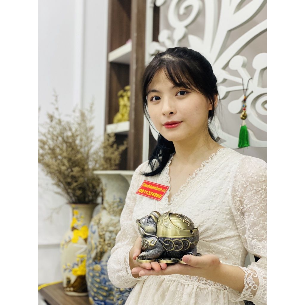  Gạt Tàn Chất Liệu Hợp Kim Đồng Trạm Trổ Tinh Xảo 15cm 