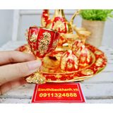  Bộ ấm chén hợp kim đồng dáng hoàng gia 