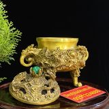  Xông trầm hương đồng quà tặng,đồ trang trí cao cấp 15cm -mỹ nghệ bảo khánh 