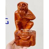  Tượng khỉ  gỗ  hương tài lộc cao 18 cm 