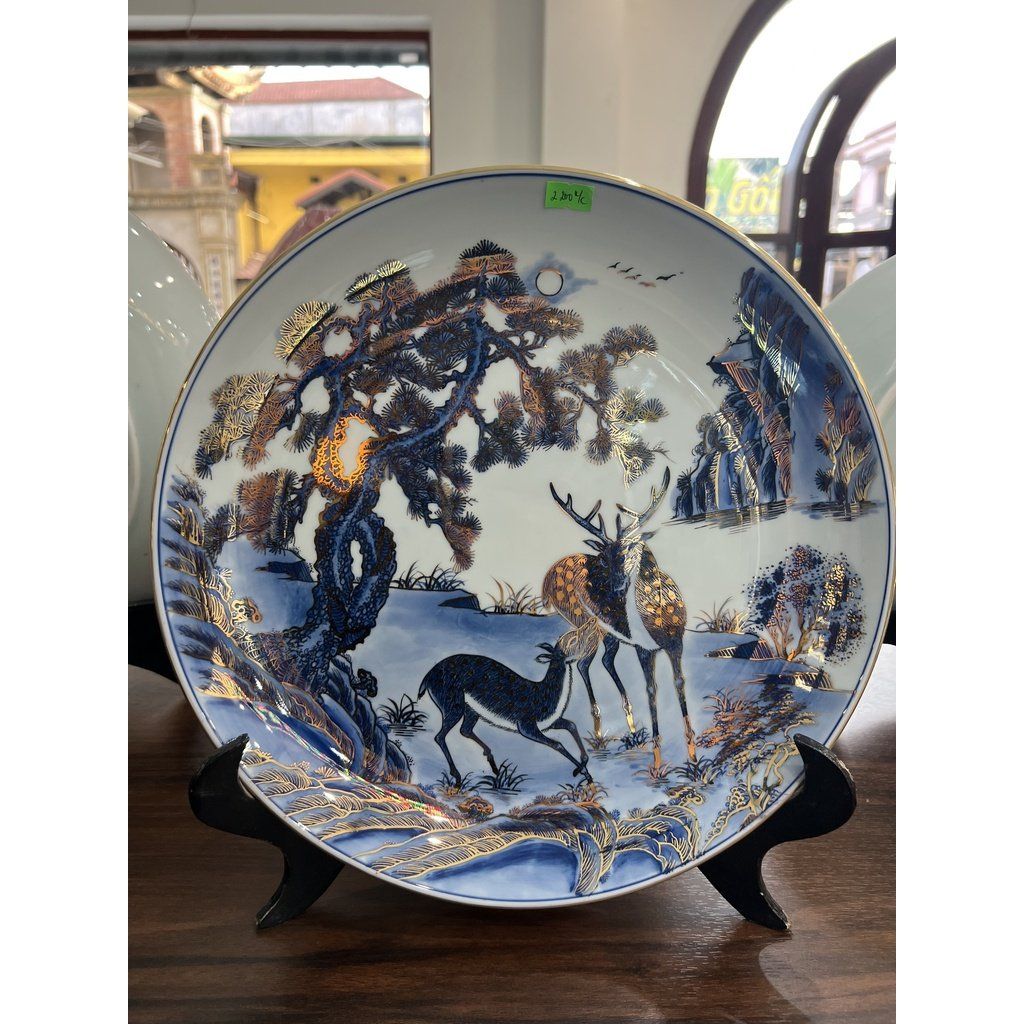  Đĩa cảnh họa tiết núi non 