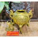  Xông trầm hương đồng quà tặng,đồ trang trí cao cấp -mỹ nghệ bảo khánh 18cm 