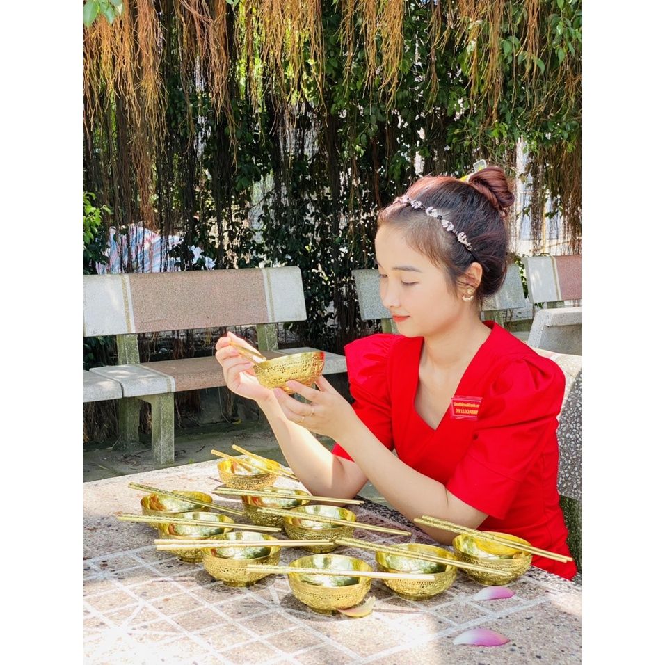  Bộ bát đũa hợp kim đồng mạ vàng -Siêu thị Bảo Khánh 