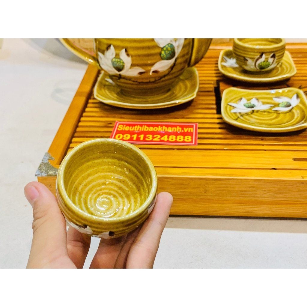  Bộ ấm chén gốm sứ bát tràng men da lươn cao cấp 