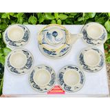  Ấm chén Bảo Khánh-Bộ ấm chén men rạn họa tiết sơn thủy đặc biệt 