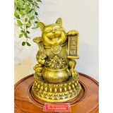  Tượng mèo thần tài mạ vàng 